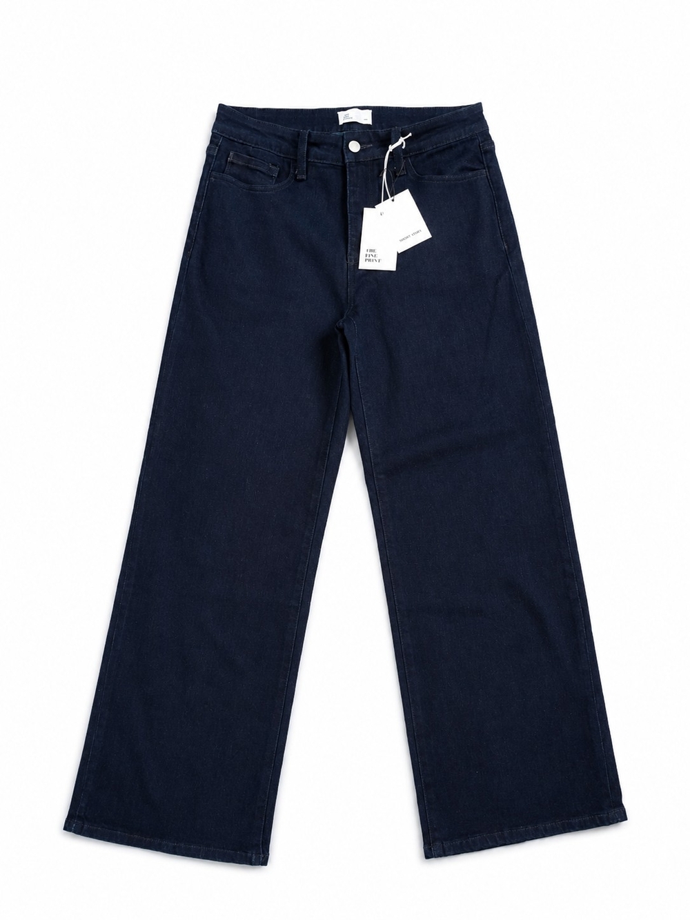 Short Shorty High-Rise Wide Leg Jeans in Deep Navy - Picture 2 of 8